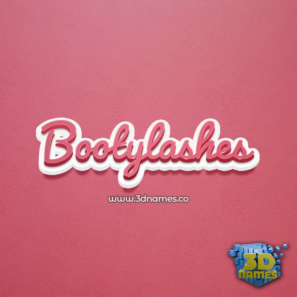 bootylashes in Red Scribble style - 3D name wallpaper