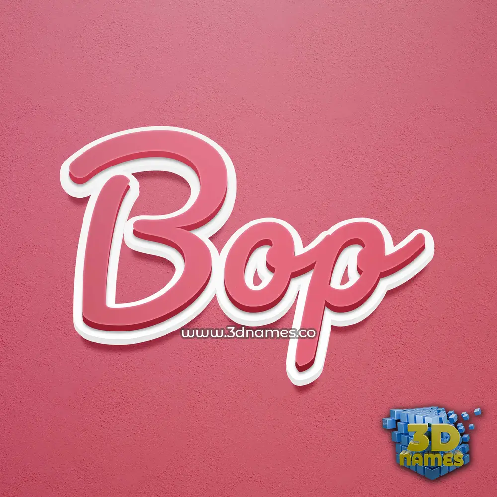 bop in Red Scribble style - 3D name wallpaper