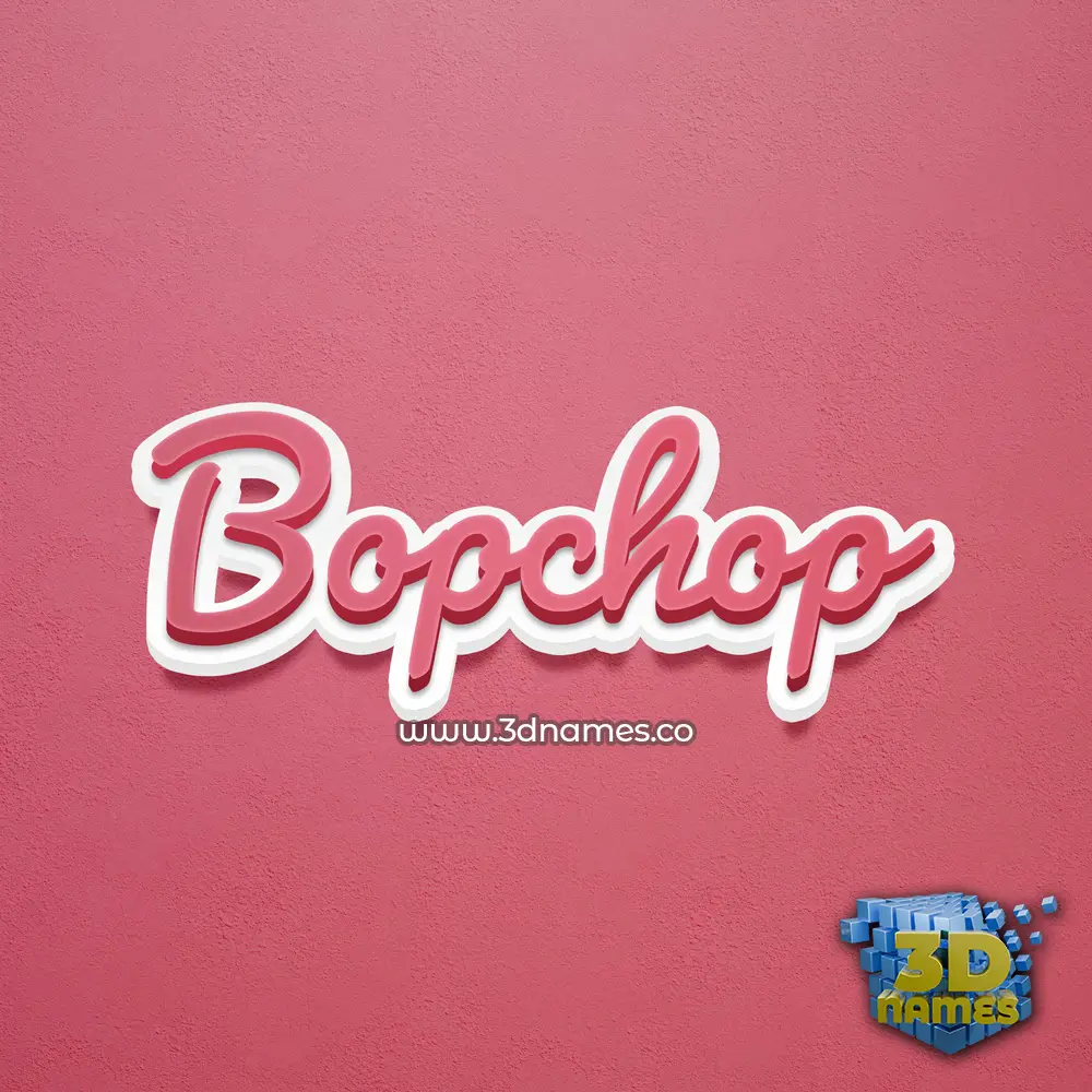 bopchop in Red Scribble style - 3D name wallpaper