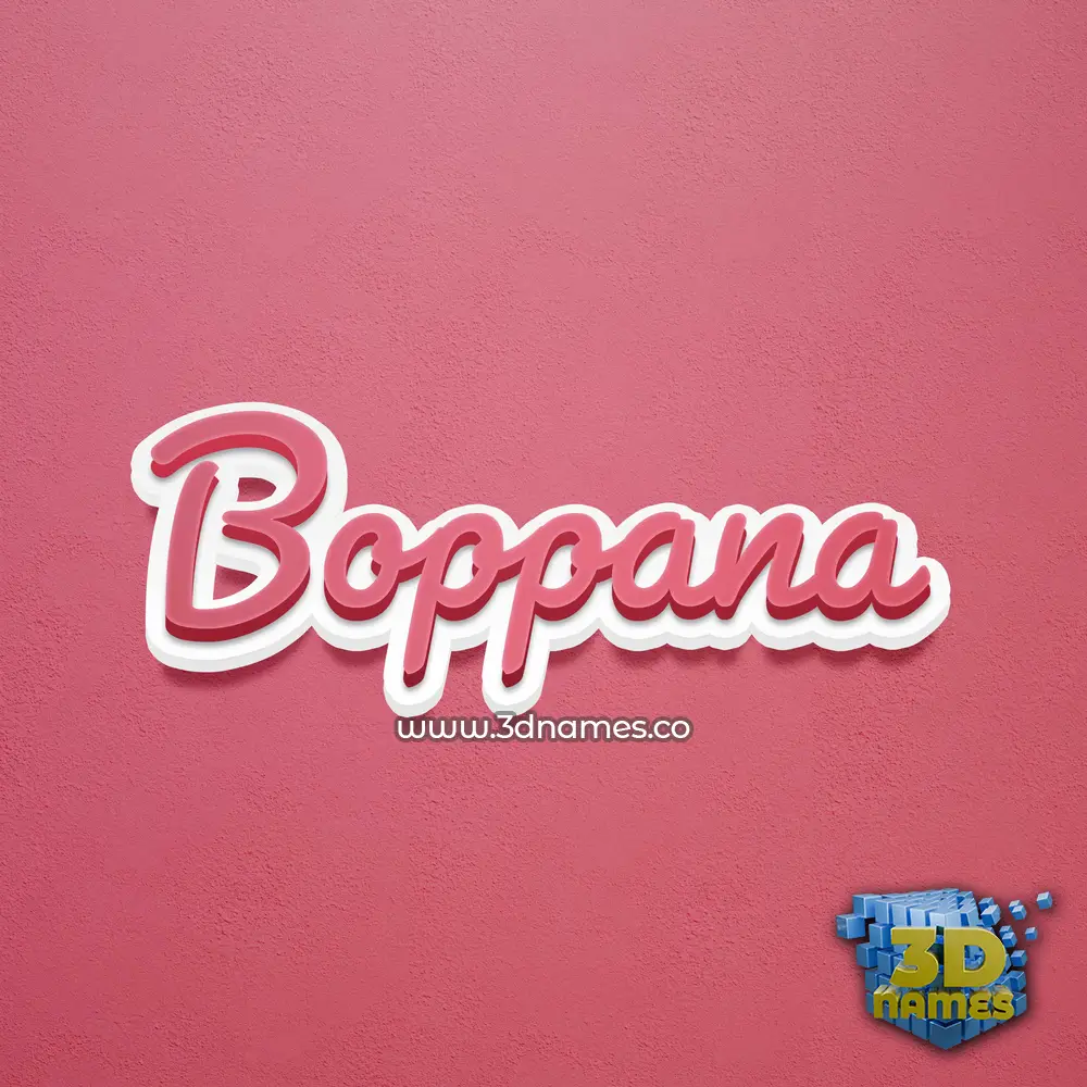 boppana in Red Scribble style - 3D name wallpaper