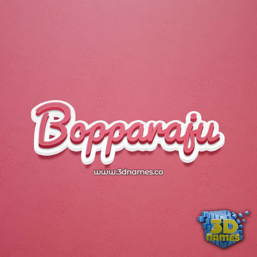 bopparaju in Red Scribble style - 3D name wallpaper