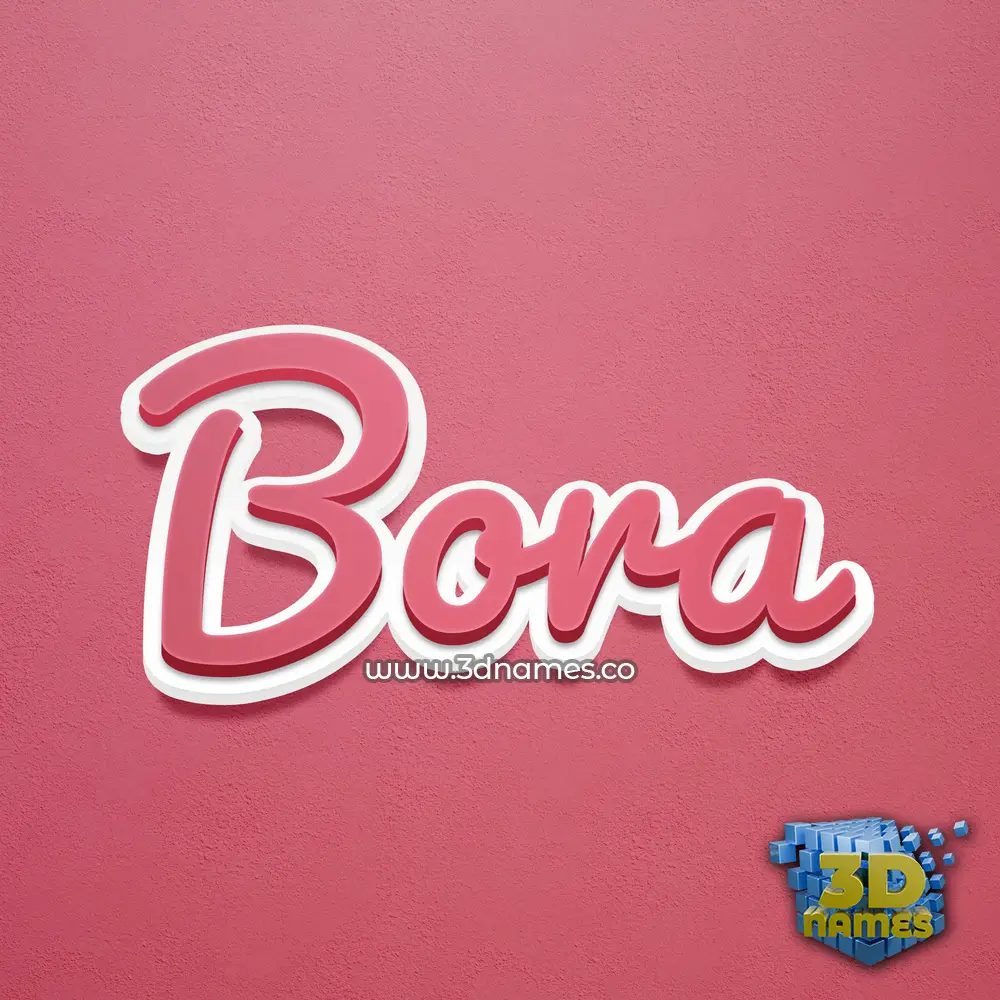 bora in Red Scribble style - 3D name wallpaper