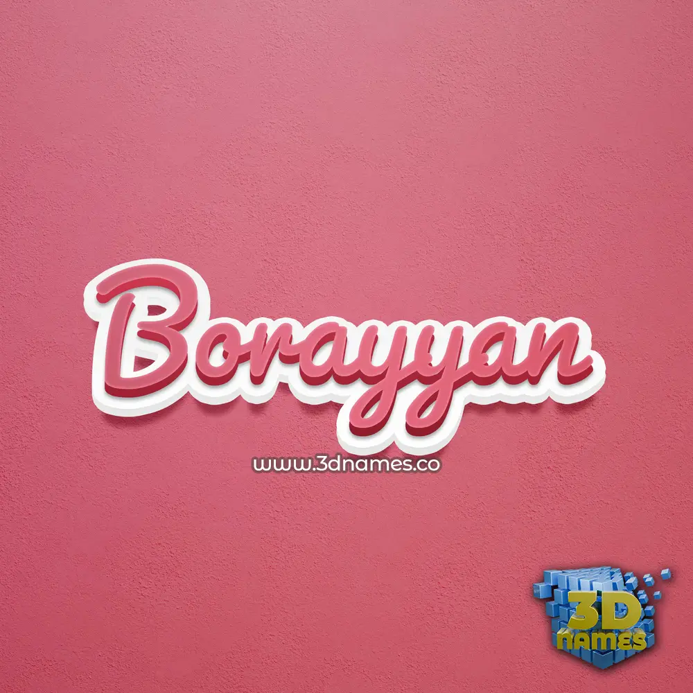 borayyan in Red Scribble style - 3D name wallpaper