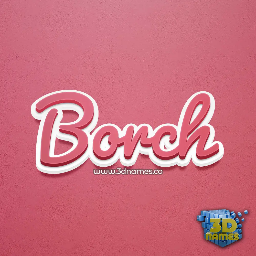 borch in Red Scribble style - 3D name wallpaper