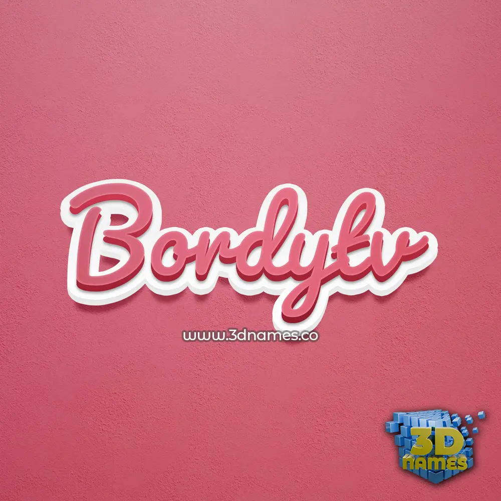 bordytv in Red Scribble style - 3D name wallpaper