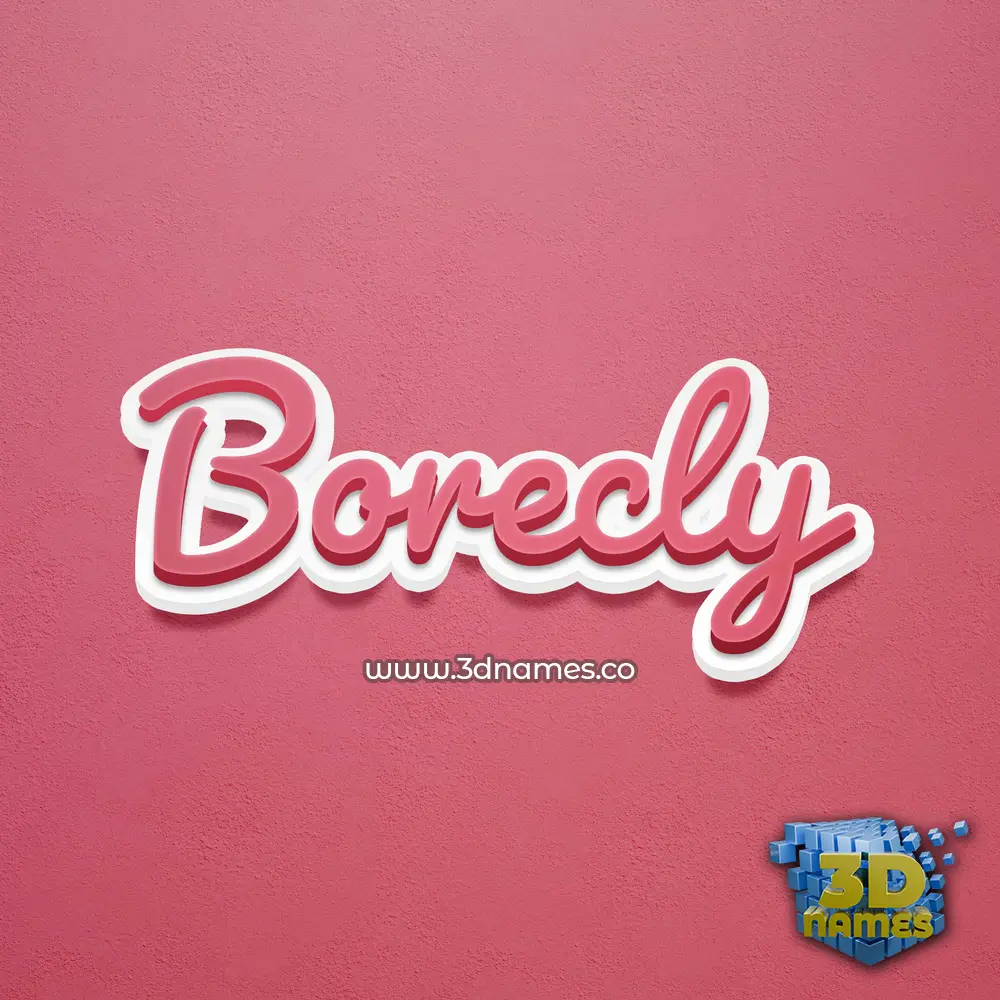 borecly in Red Scribble style - 3D name wallpaper