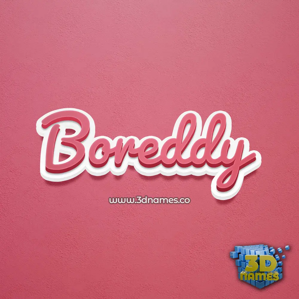 boreddy in Red Scribble style - 3D name wallpaper