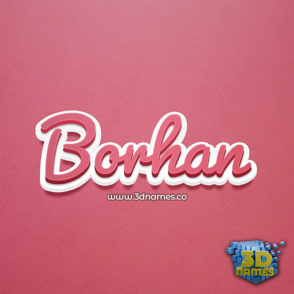 borhan in Red Scribble style - 3D name wallpaper