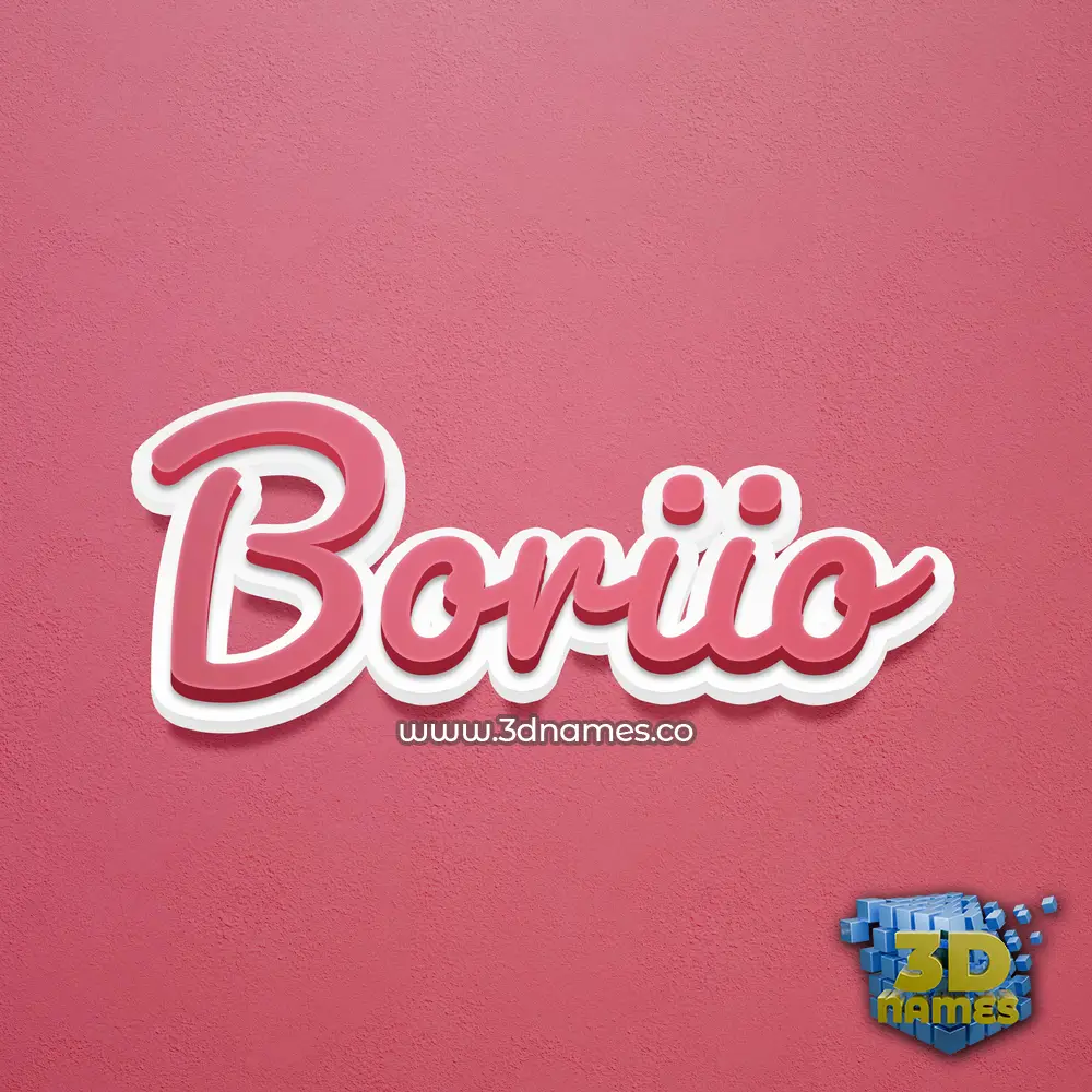 boriio in Red Scribble style - 3D name wallpaper