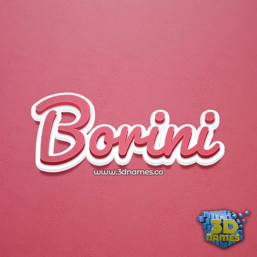 borini in Red Scribble style - 3D name wallpaper