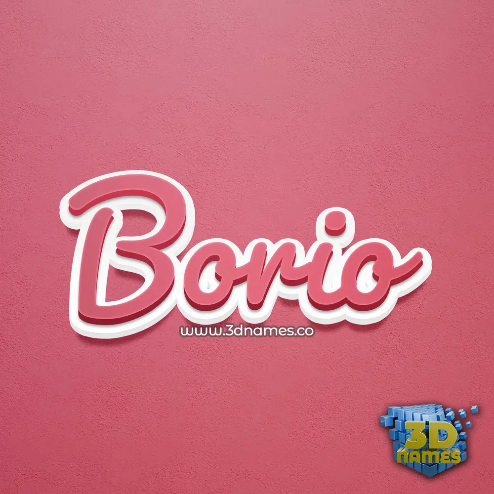 borio in Red Scribble style - 3D name wallpaper