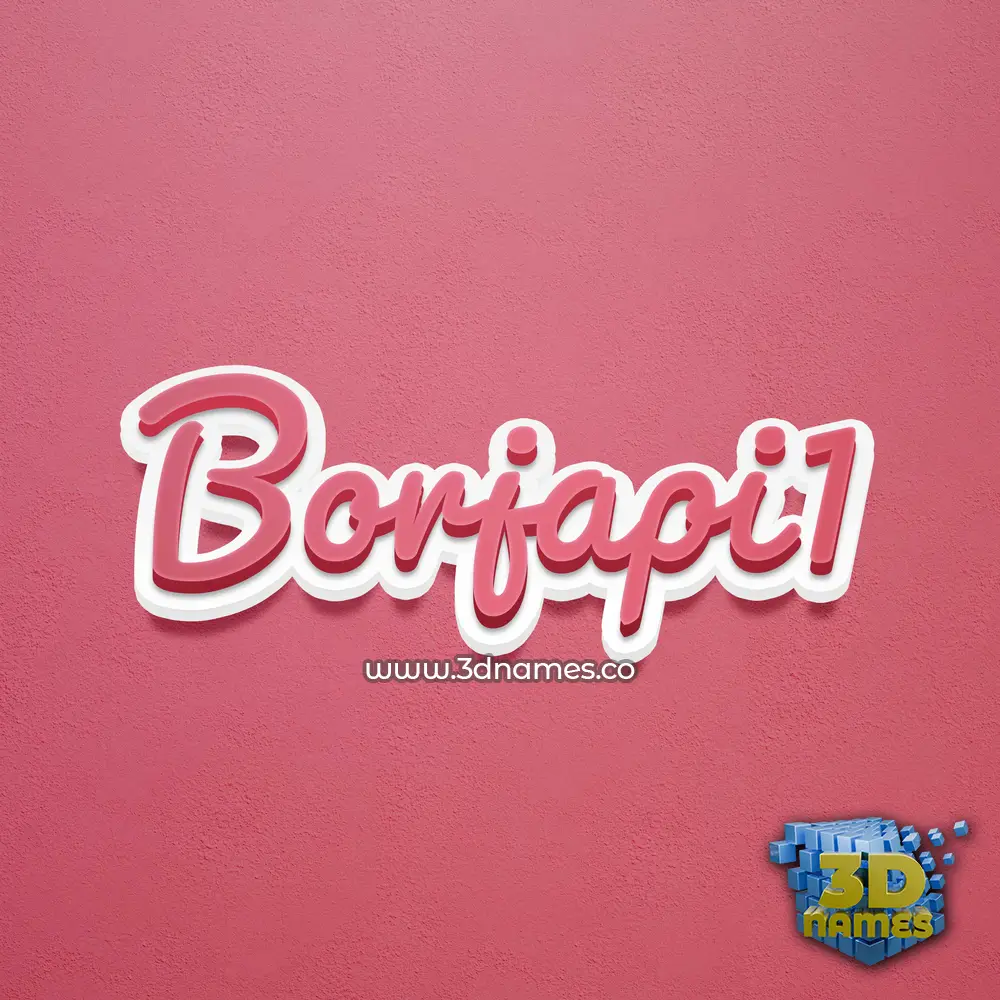 borjapi1 in Red Scribble style - 3D name wallpaper