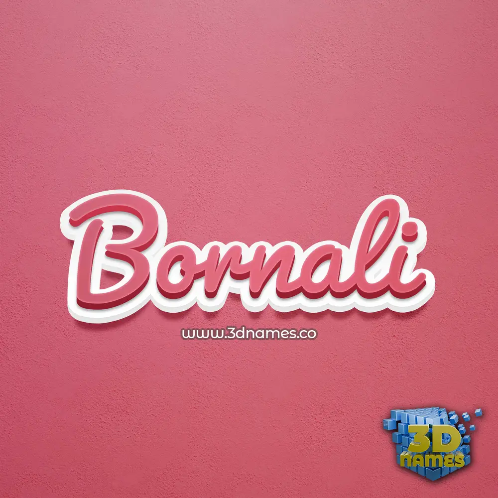 bornali in Red Scribble style - 3D name wallpaper