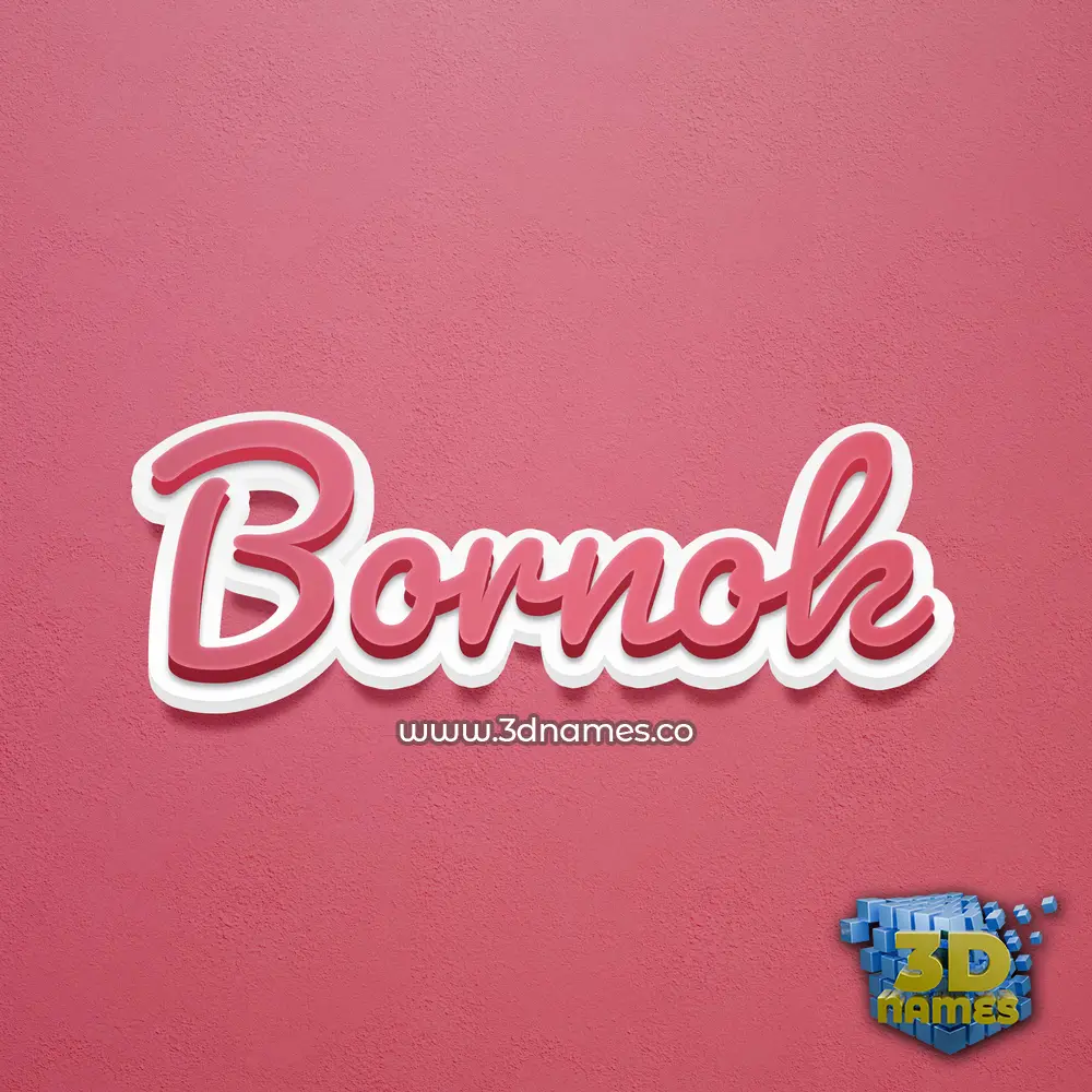 bornok in Red Scribble style - 3D name wallpaper