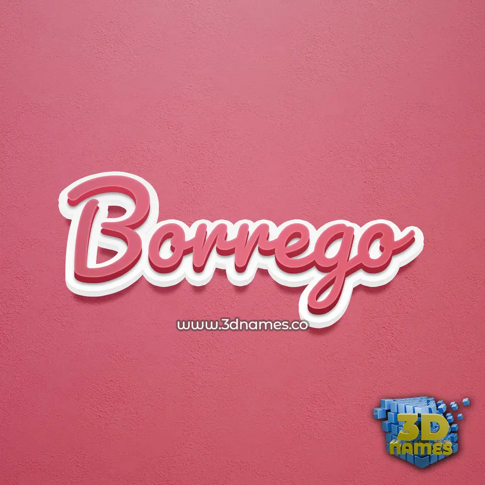 borrego in Red Scribble style - 3D name wallpaper