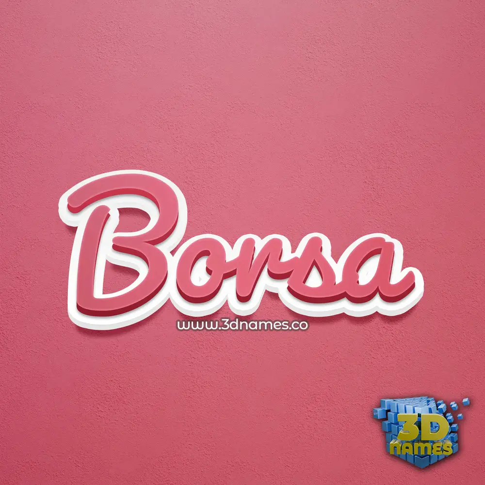 borsa in Red Scribble style - 3D name wallpaper