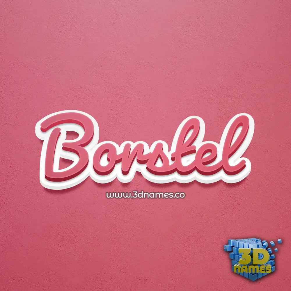 borstel in Red Scribble style - 3D name wallpaper