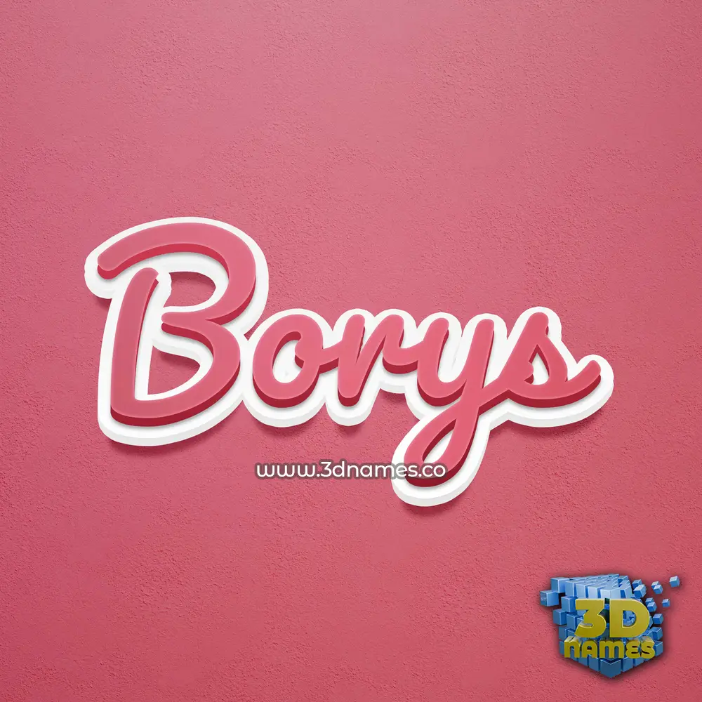borys in Red Scribble style - 3D name wallpaper