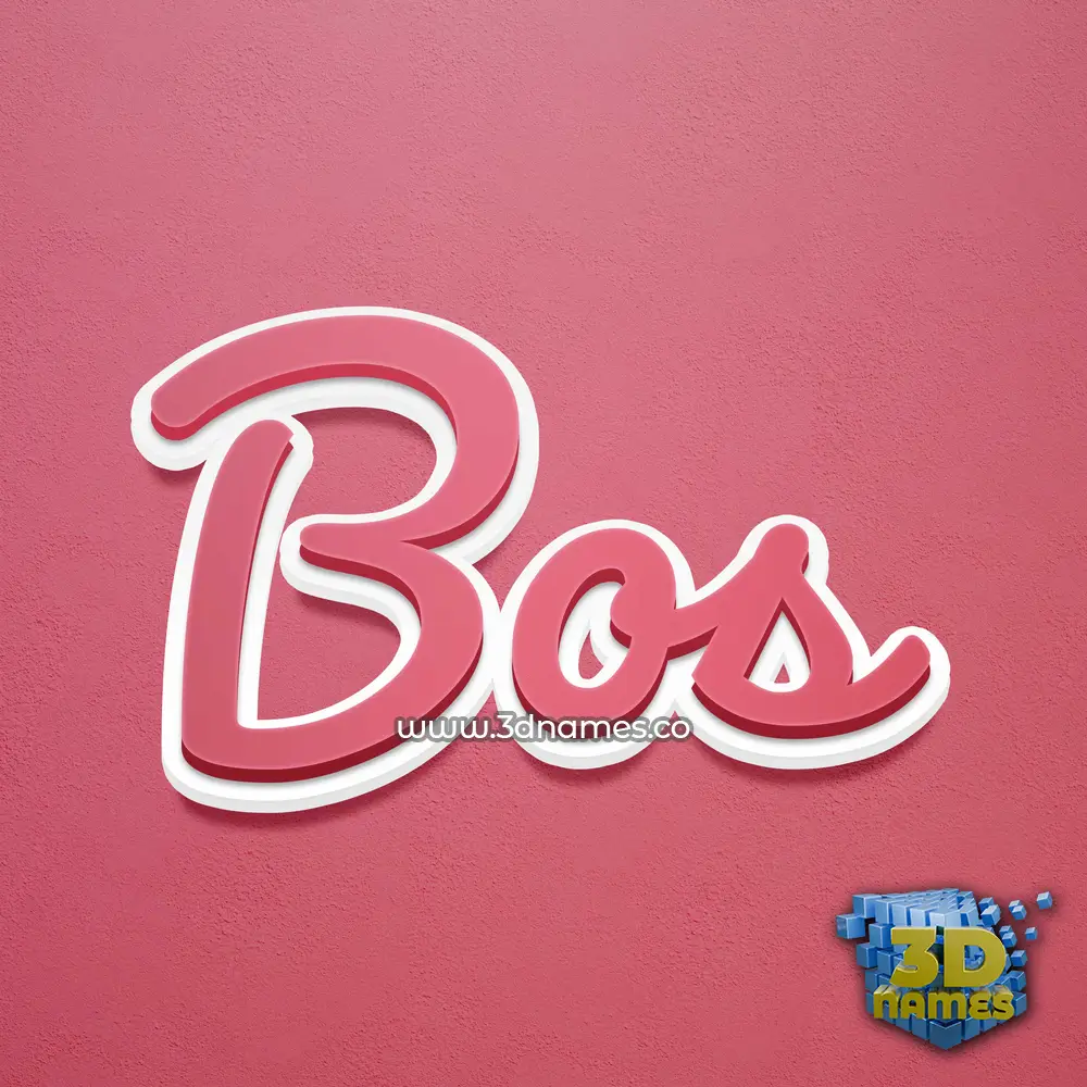 bos in Red Scribble style - 3D name wallpaper