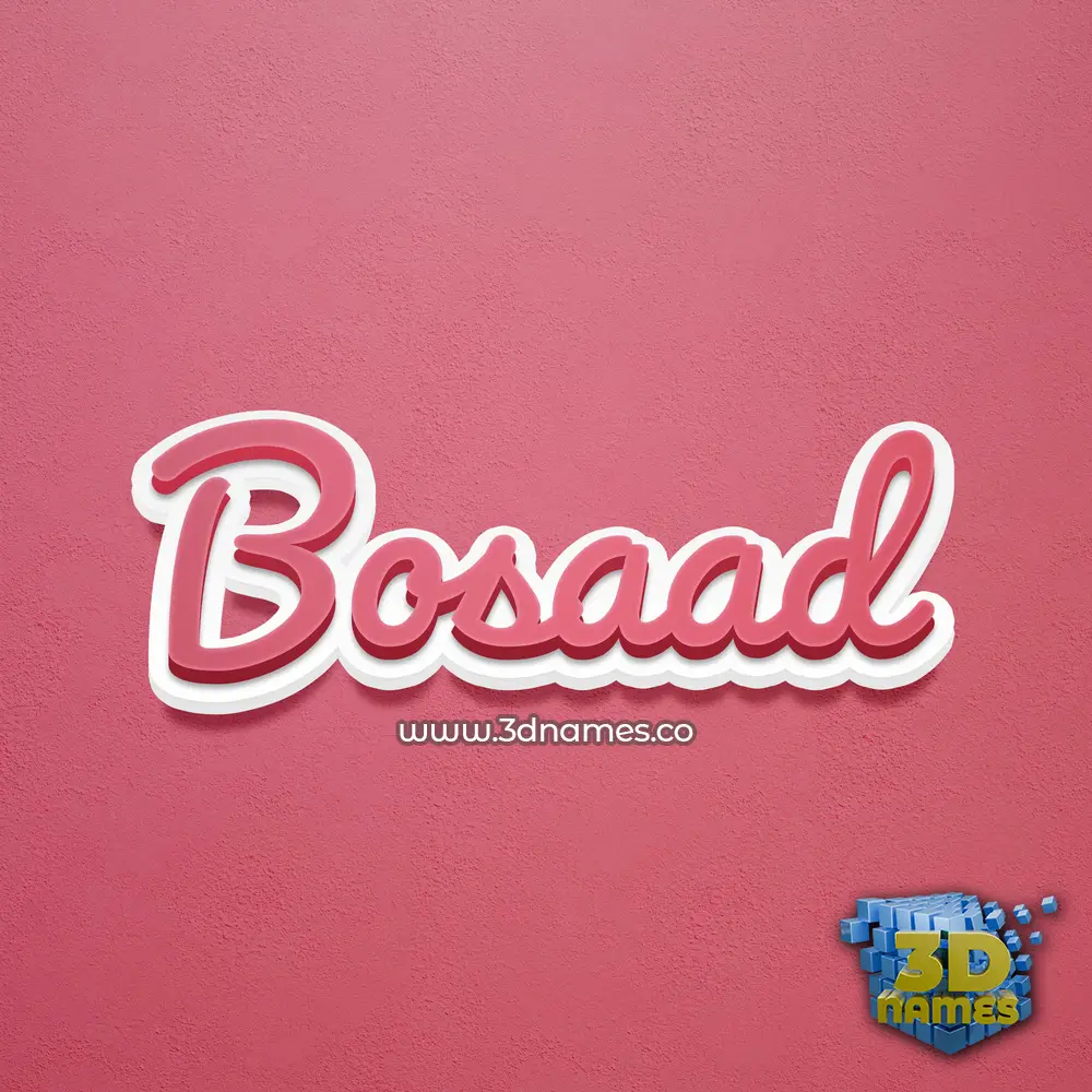 bosaad in Red Scribble style - 3D name wallpaper