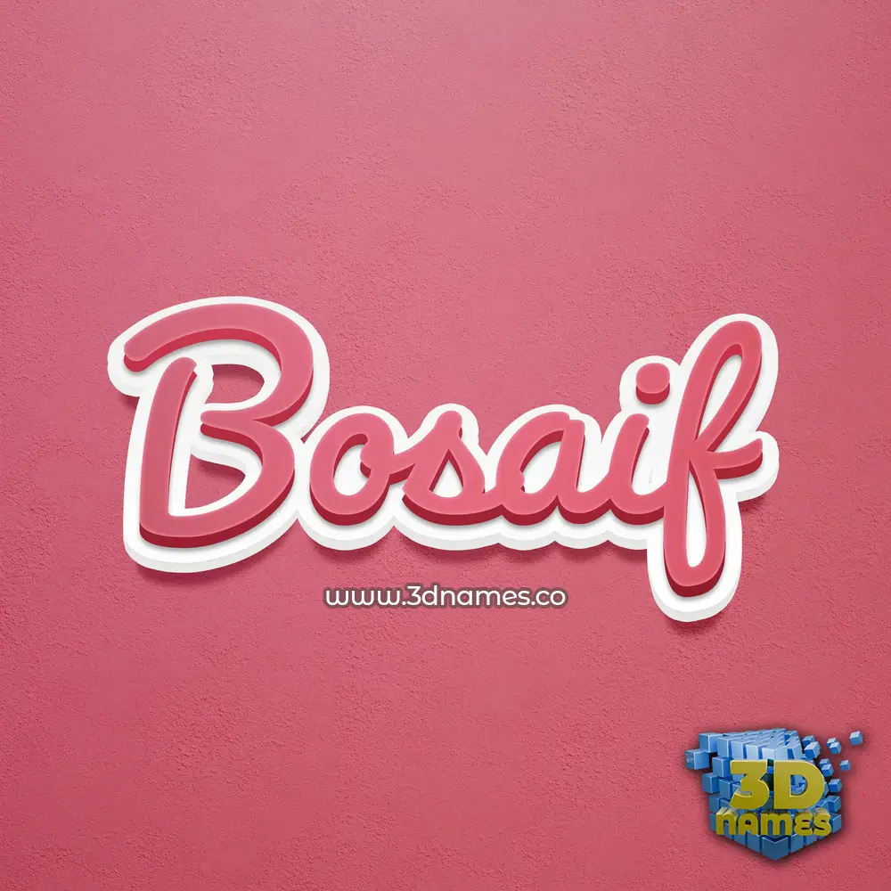 bosaif in Red Scribble style - 3D name wallpaper