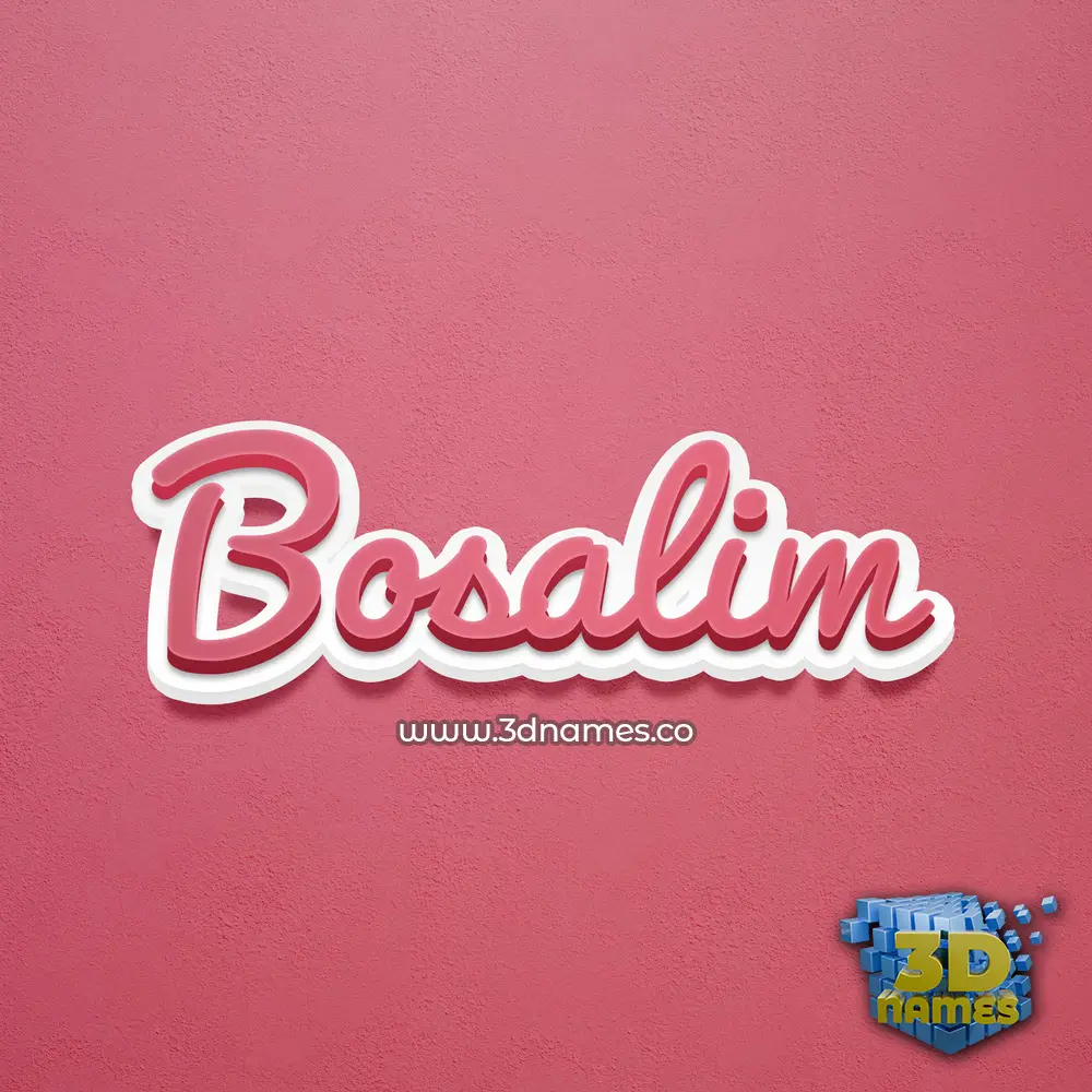 bosalim in Red Scribble style - 3D name wallpaper