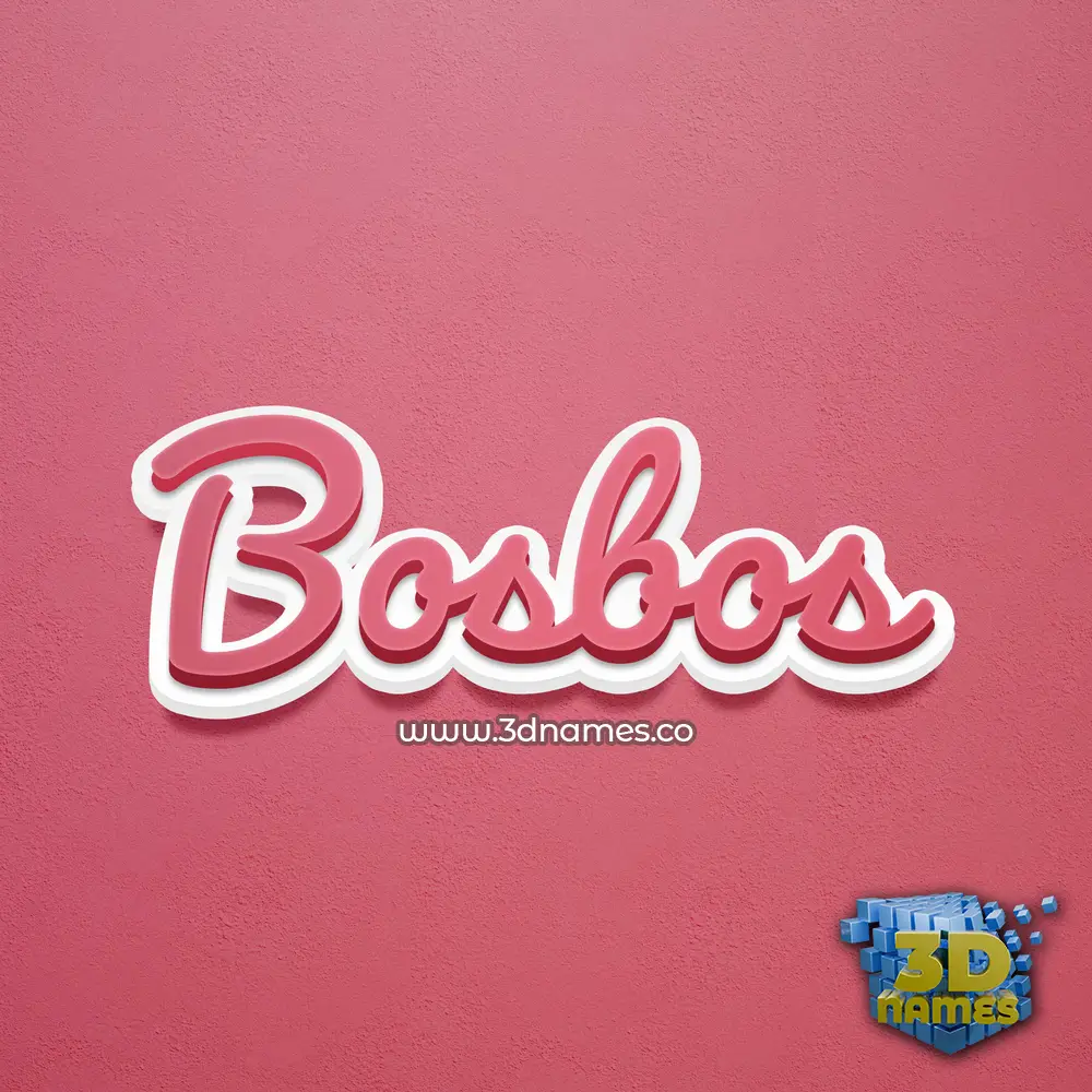 bosbos in Red Scribble style - 3D name wallpaper
