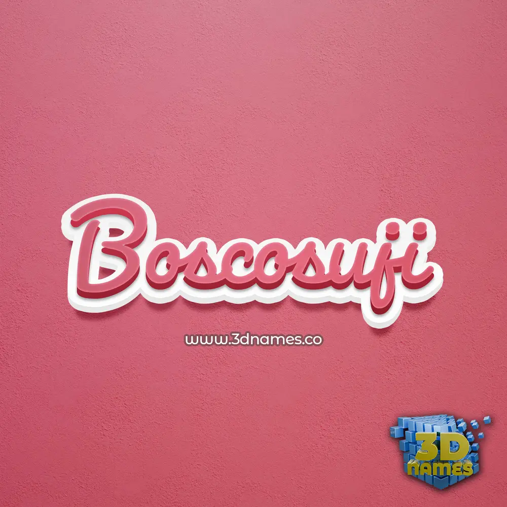 boscosuji in Red Scribble style - 3D name wallpaper