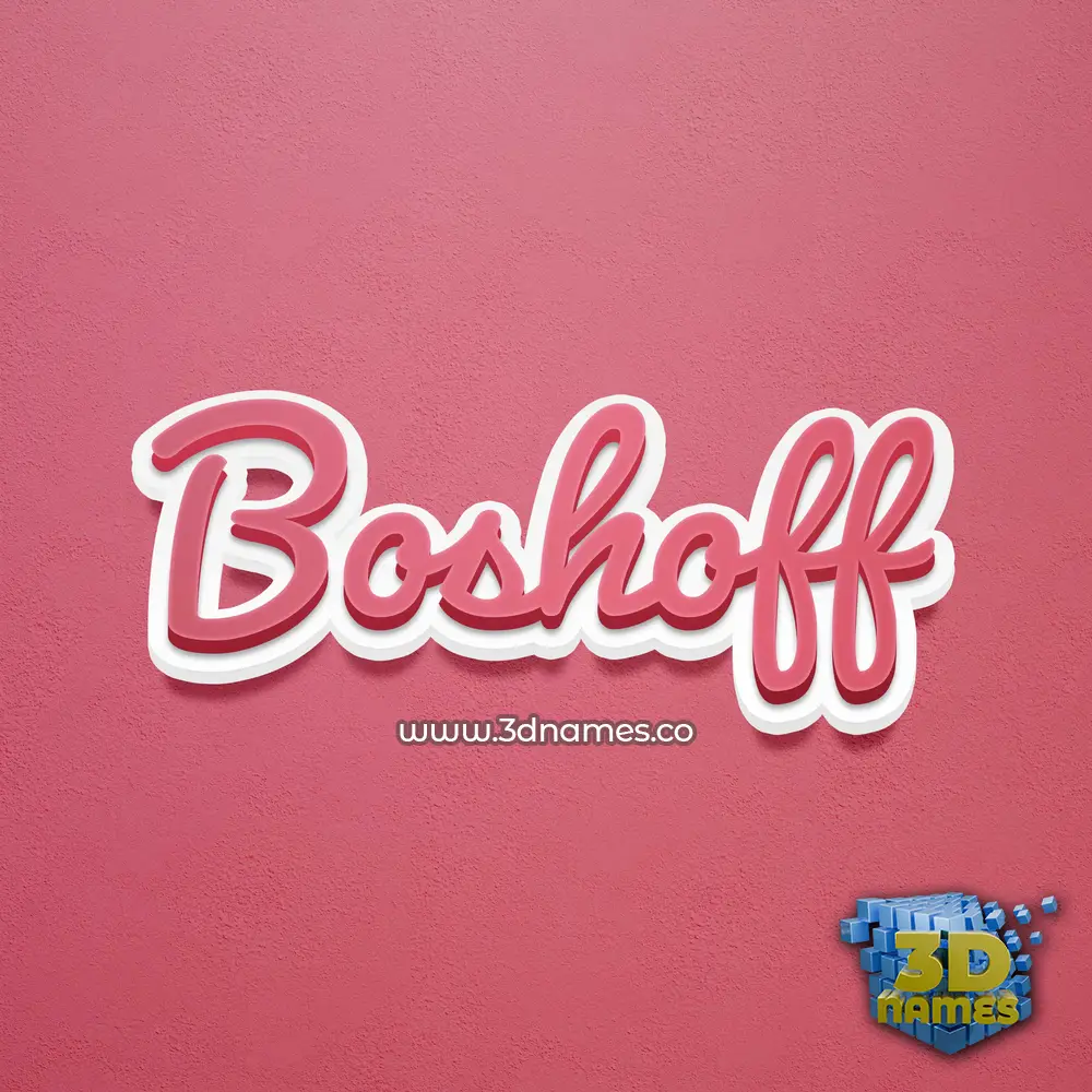 boshoff in Red Scribble style - 3D name wallpaper
