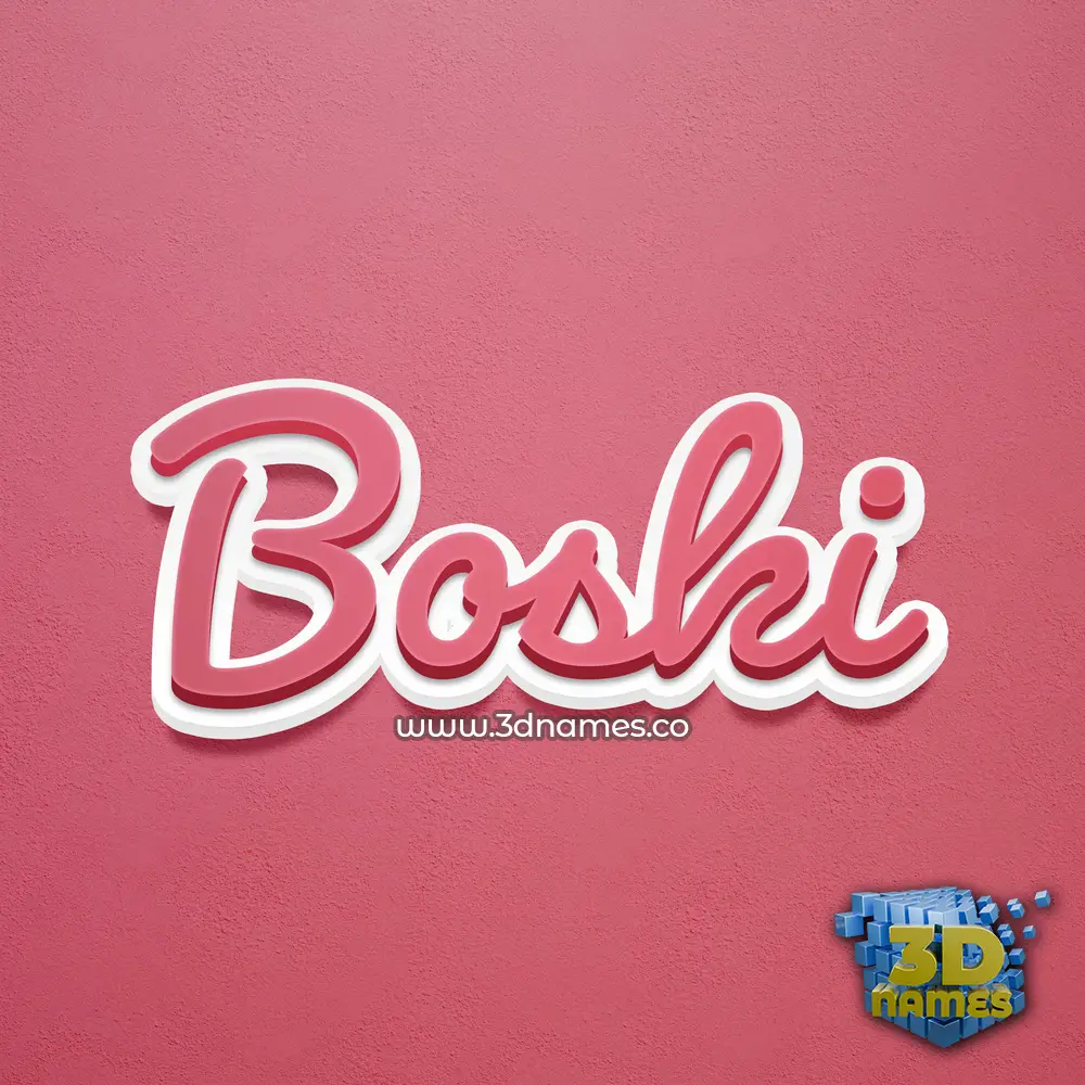 boski in Red Scribble style - 3D name wallpaper