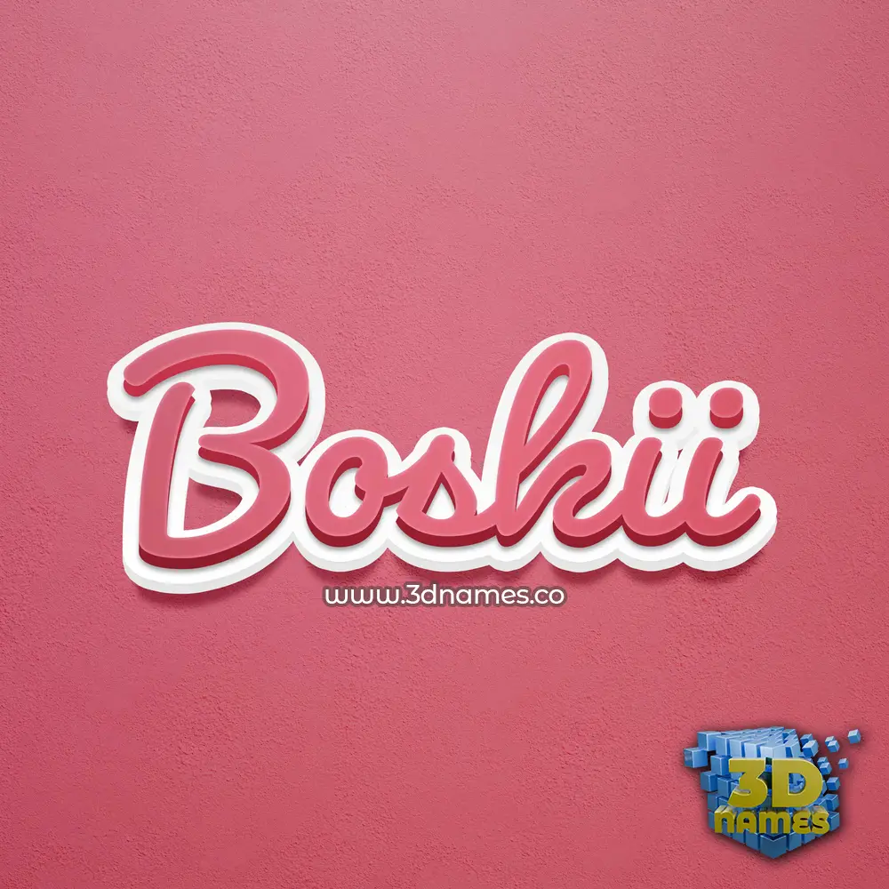 boskii in Red Scribble style - 3D name wallpaper