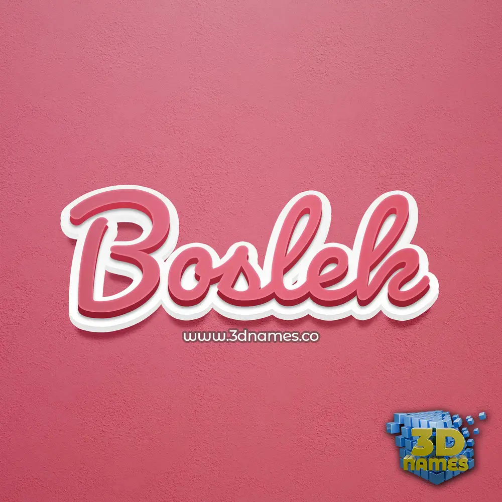 boslek in Red Scribble style - 3D name wallpaper