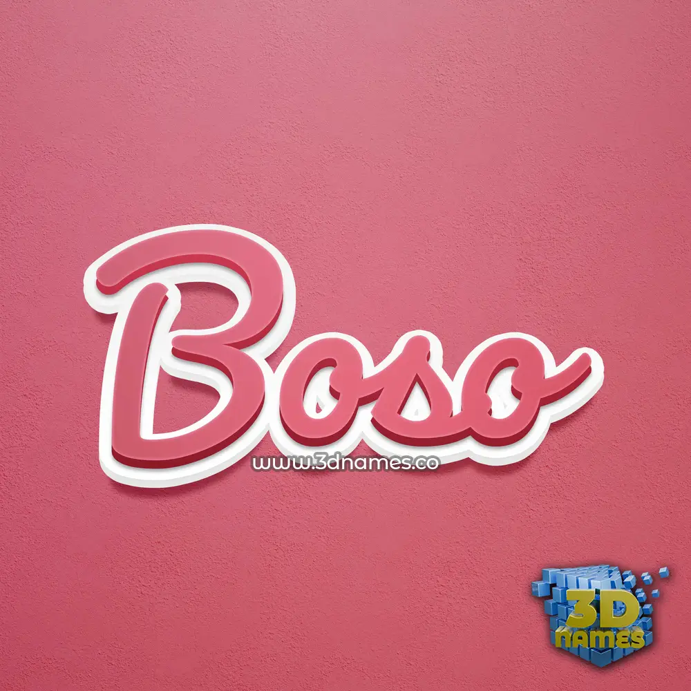 boso in Red Scribble style - 3D name wallpaper