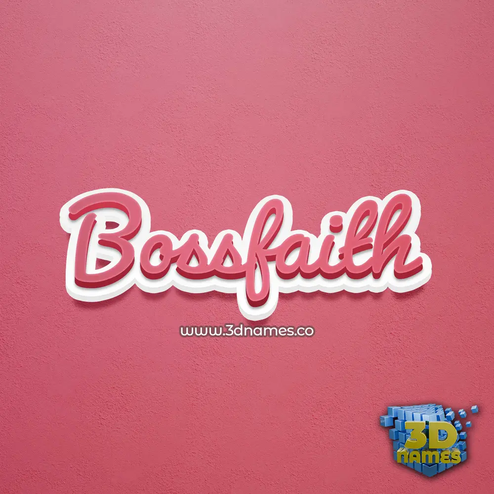bossfaith in Red Scribble style - 3D name wallpaper