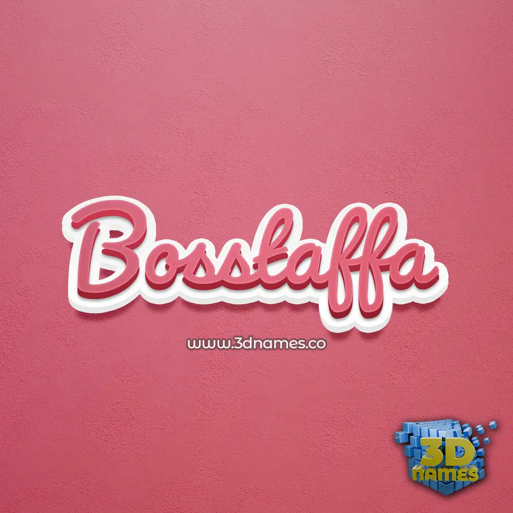 bosstaffa in Red Scribble style - 3D name wallpaper