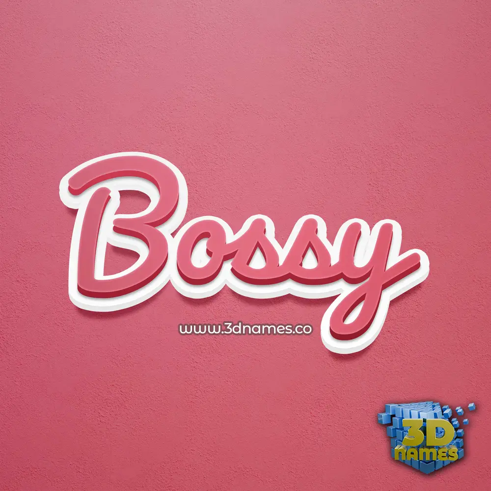 bossy in Red Scribble style - 3D name wallpaper