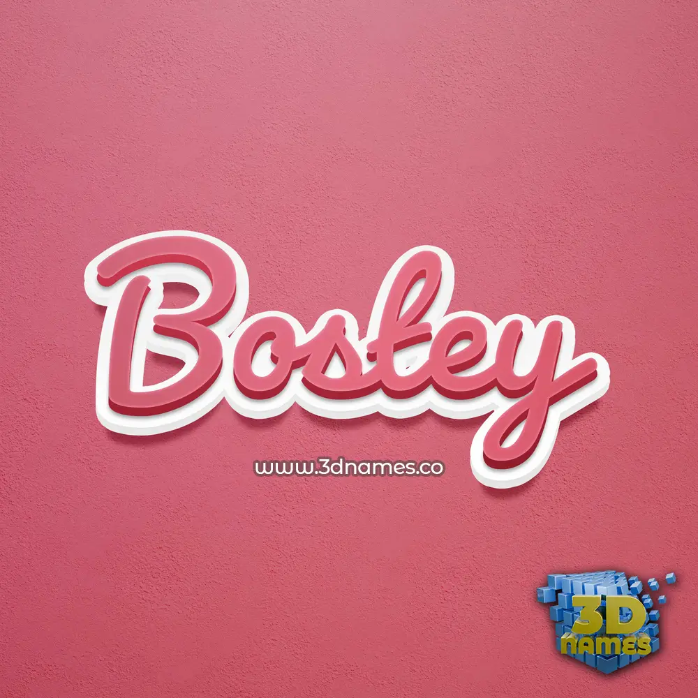 bostey in Red Scribble style - 3D name wallpaper