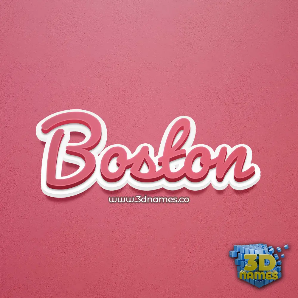 boston in Red Scribble style - 3D name wallpaper