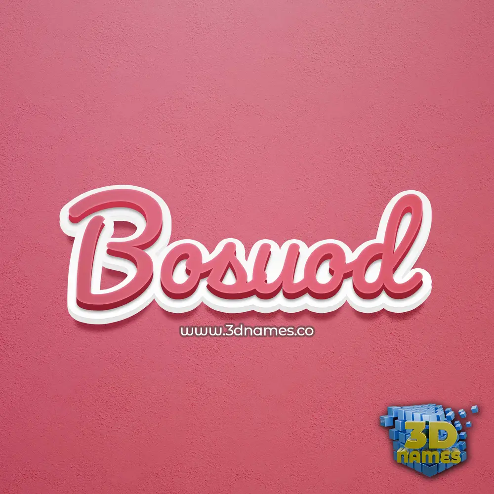 bosuod in Red Scribble style - 3D name wallpaper