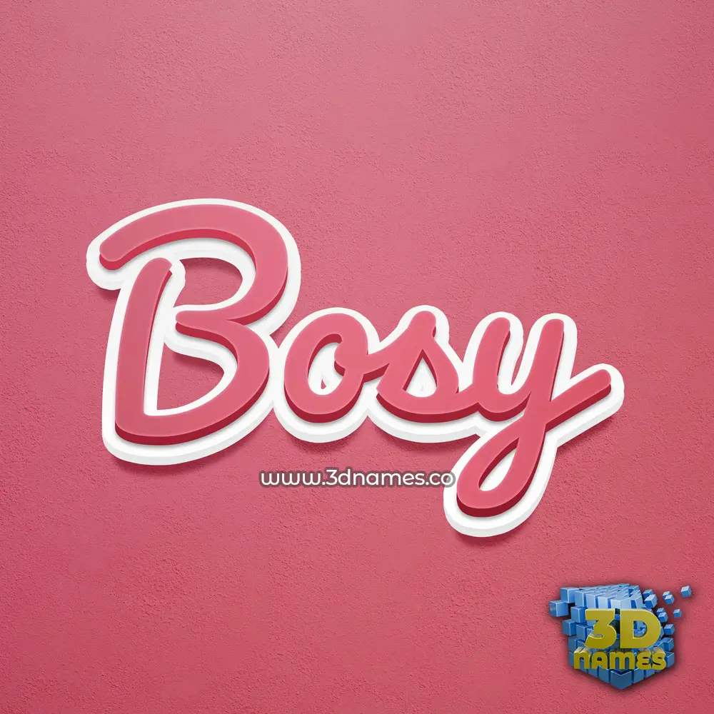 bosy in Red Scribble style - 3D name wallpaper