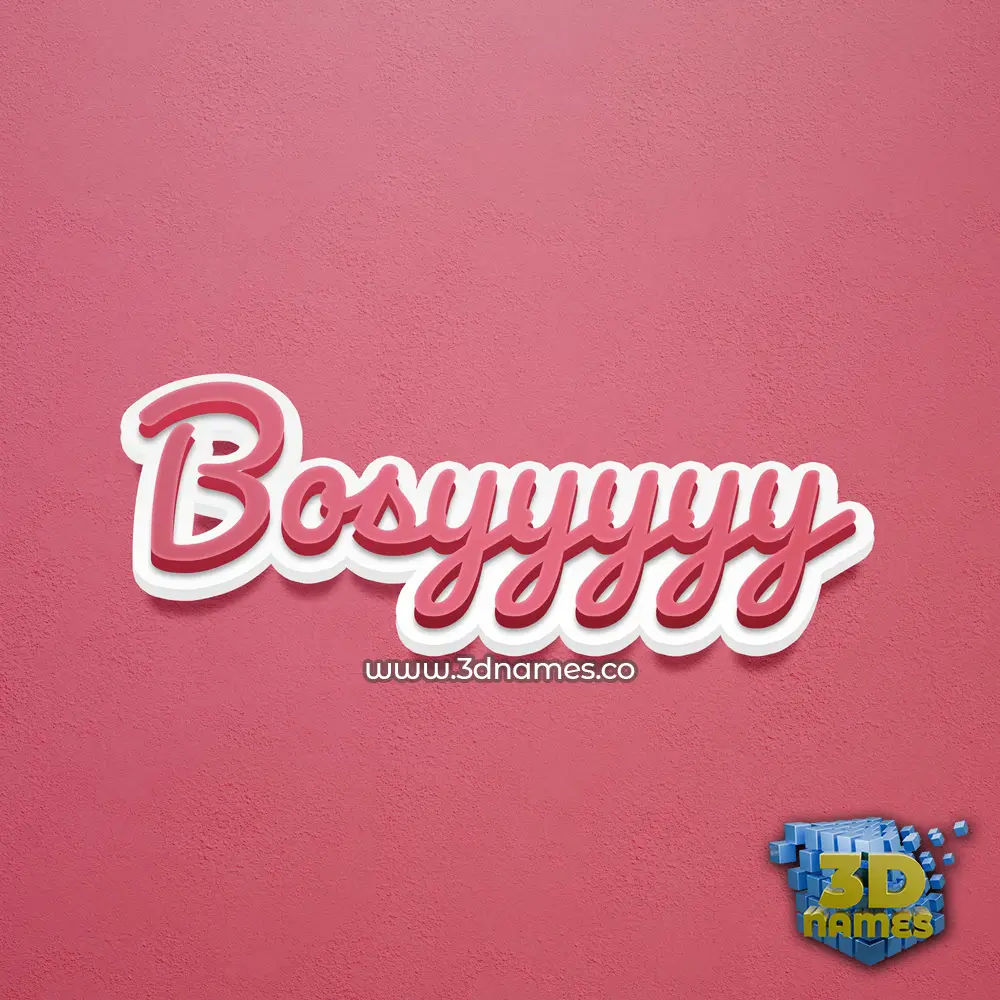 bosyyyyy in Red Scribble style - 3D name wallpaper