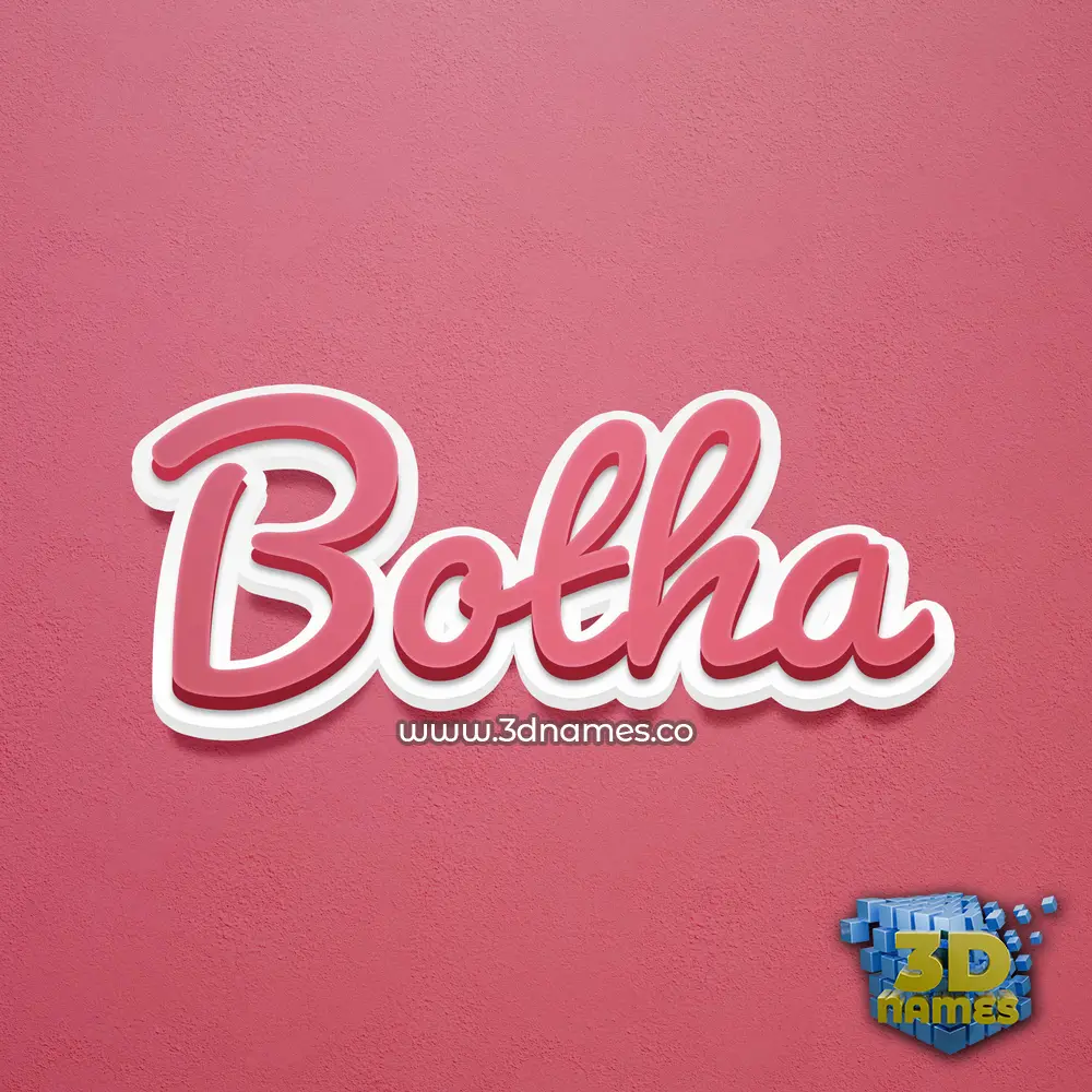 botha in Red Scribble style - 3D name wallpaper