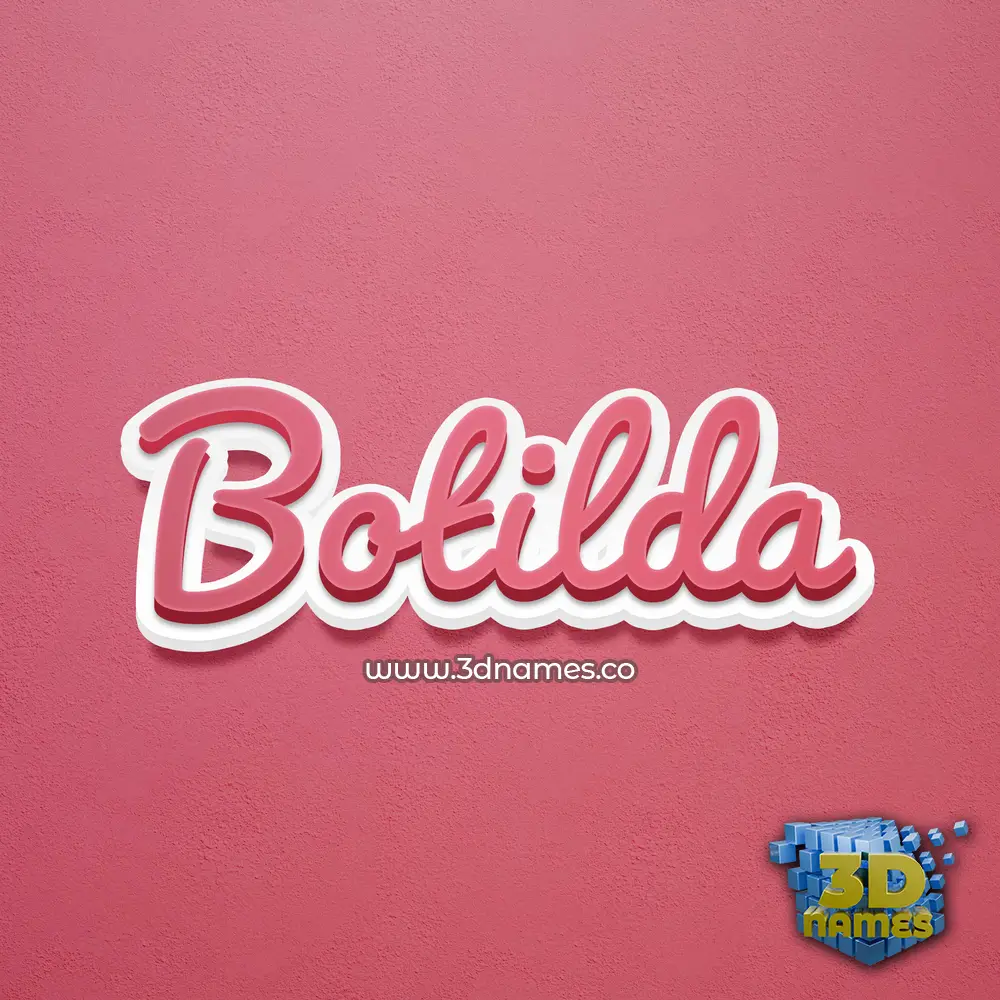 botilda in Red Scribble style - 3D name wallpaper
