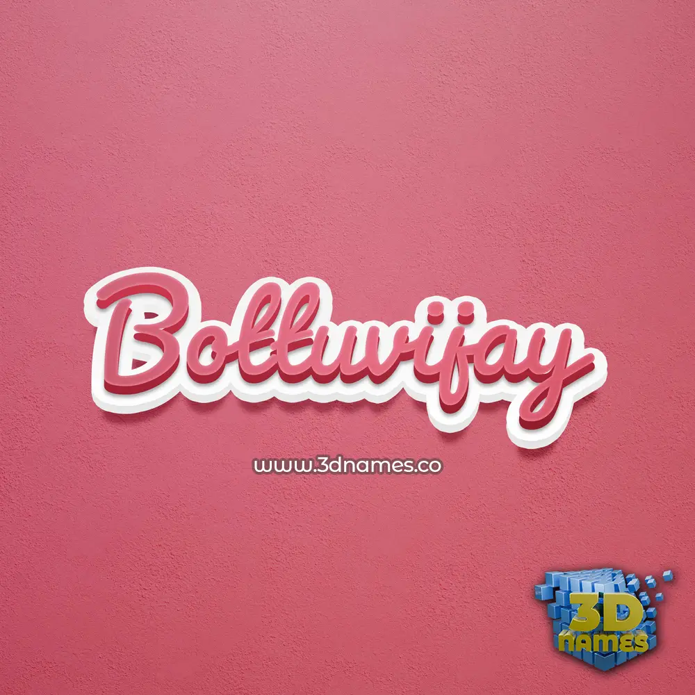 bottuvijay in Red Scribble style - 3D name wallpaper