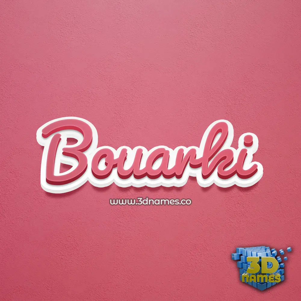 bouarki in Red Scribble style - 3D name wallpaper