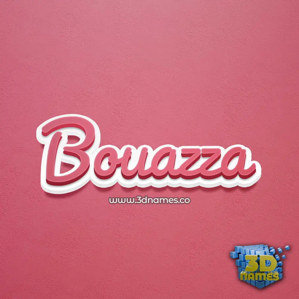 bouazza in Red Scribble style - 3D name wallpaper