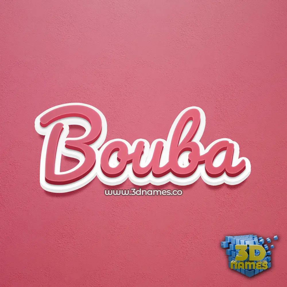 bouba in Red Scribble style - 3D name wallpaper