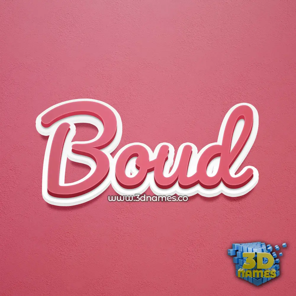 boud in Red Scribble style - 3D name wallpaper