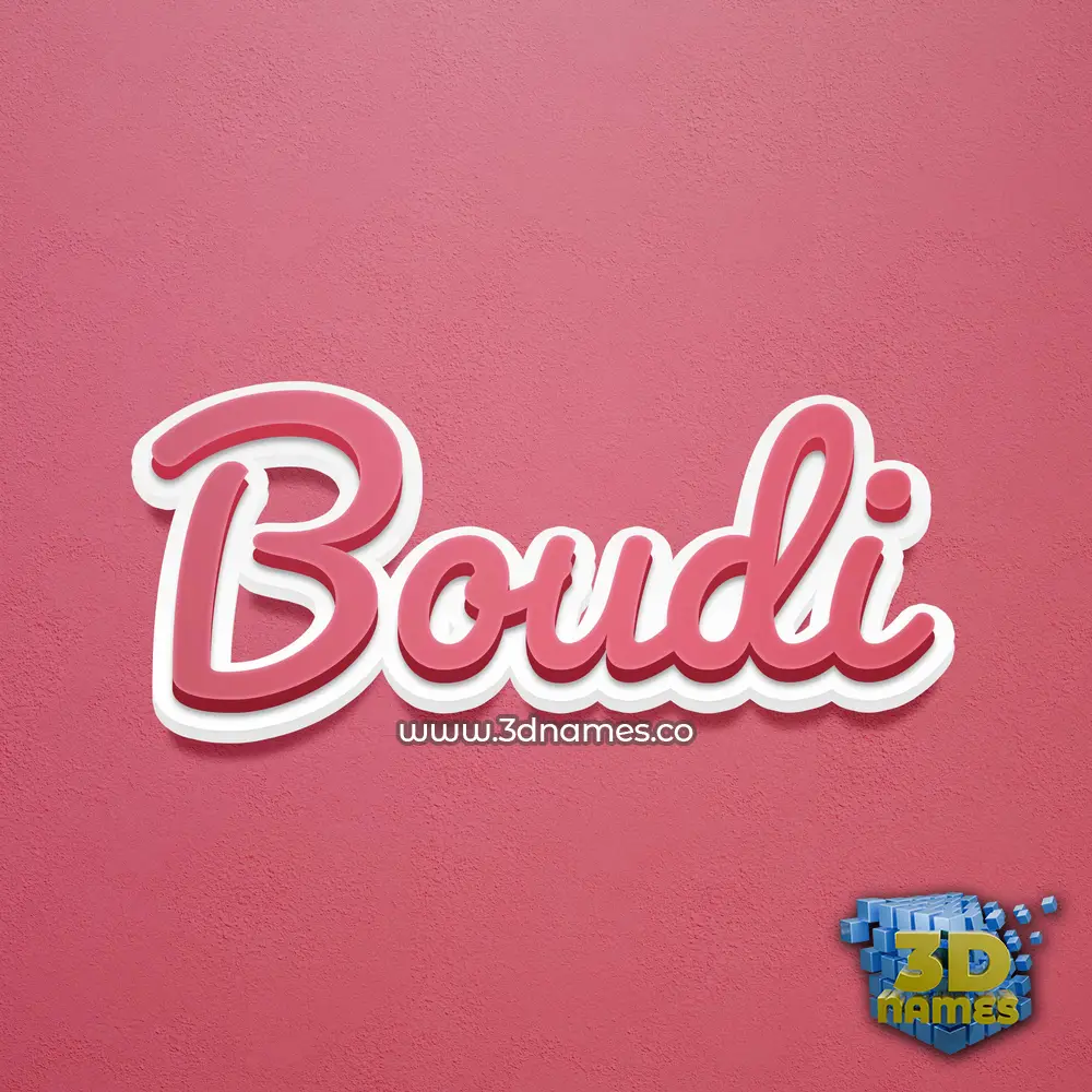 boudi in Red Scribble style - 3D name wallpaper
