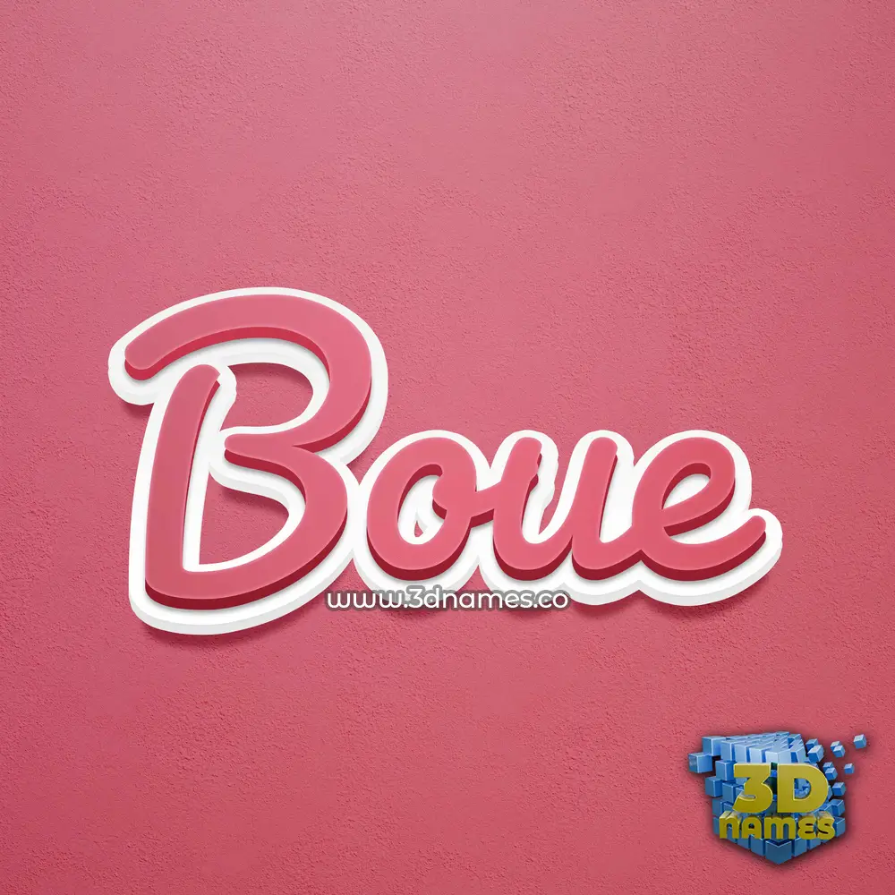 boue in Red Scribble style - 3D name wallpaper